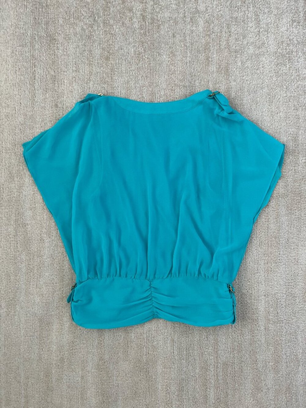 NWT Bebe Zanzibar Queen Sheer Button Up Boho Blouse Top XXS Y2K Going Out - Picture 4 of 11